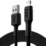 Green Cell Cell Ray USB-A Braided / LED USB to Lightning Cable Μαύρο 2m (KABGC12)