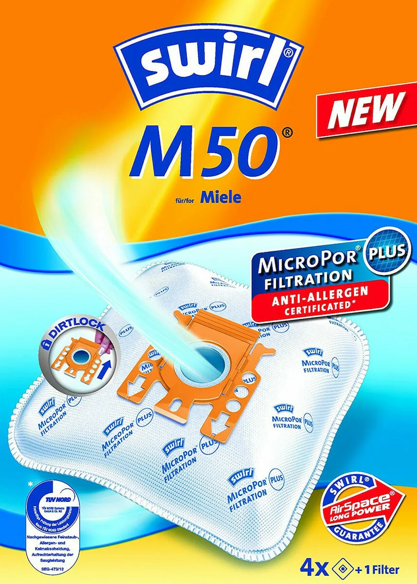 20211022143338_401e322d Swirl M50 MicroPor Plus AirSpace Σακούλες Σκούπας 4τμχ Συμβατή με Σκούπα Miele - Image 1