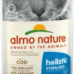 Almo Nature Holistic Sterilised Υγρή Τροφή για Ενήλικες Γάτες σε Φακελάκι με Μπακαλιάρο χωρίς Σιτηρά & Γλουτένη 70gr