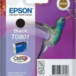 Epson T0801 Γνήσιο Μελάνι Εκτυπωτή InkJet Μαύρο (C13T08014010 C13T08014011 C13T08014020 C13T08014021)