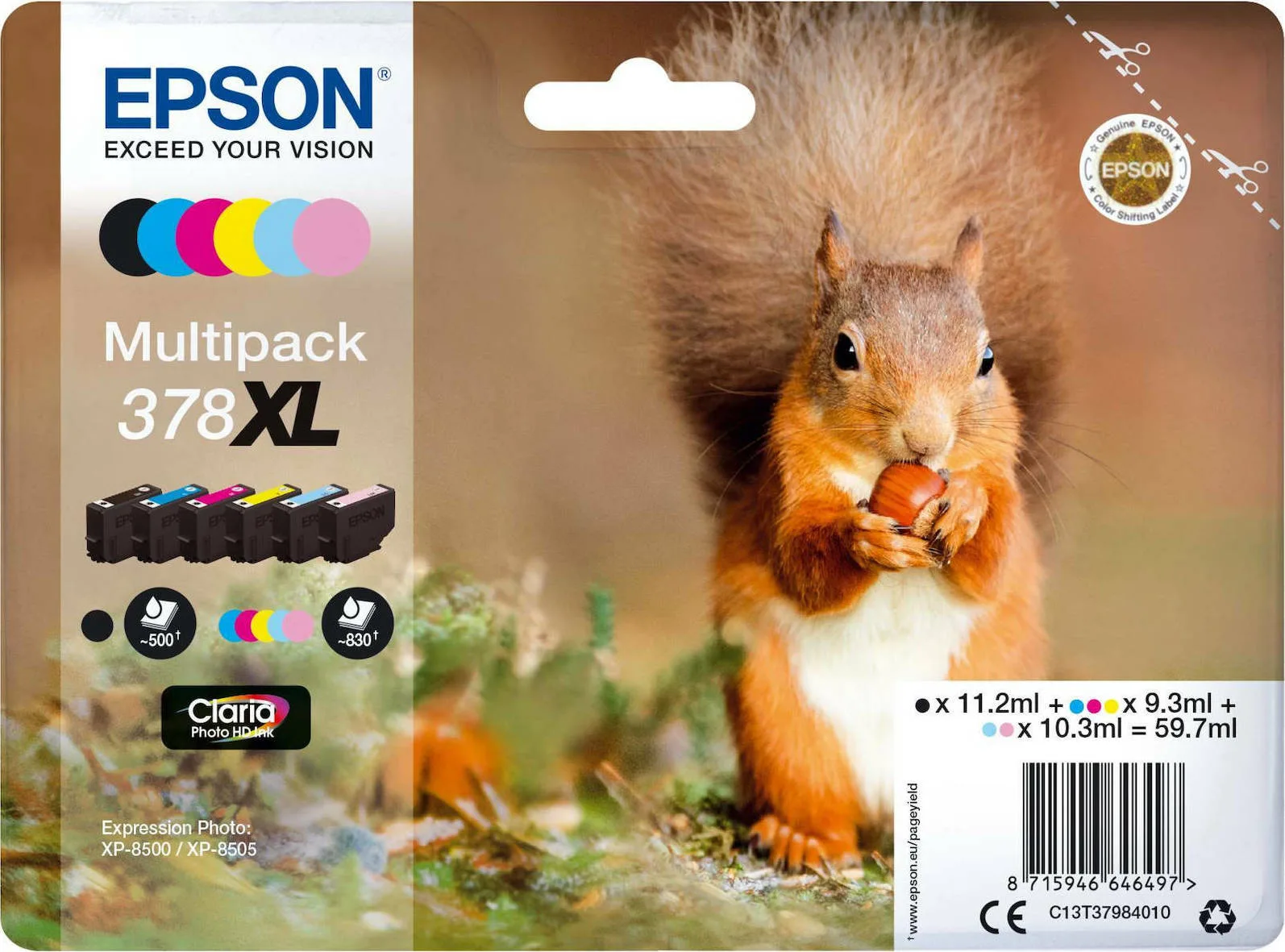 20211102143013_epson_378xl_multipack_c13t379840 Epson 378XL Γνήσιο Πακέτο 6 Μελανιών Εκτυπωτή InkJet Ανοιχτό Κυανό / Ανοιχτό Ματζέντα / Κίτρινο / Κυανό / Ματζέντα / Μαύρο (C13T37984010) - Image 1