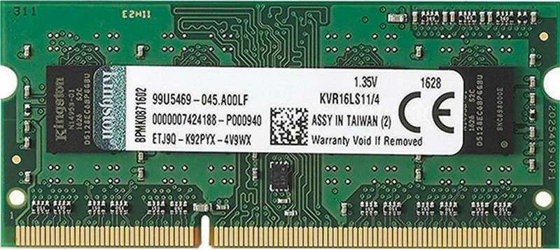 Kingston DDR3L με Module 1x4GB και Ταχύτητα 1600 για Laptop KVR16LS11/4 - Image 1