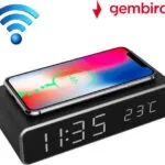 Gembird Επιτραπέζιο Ψηφιακό Ρολόι Charging Function Black με Ξυπνητήρι & Ασύρματη Φόρτιση DAC-WPC-01