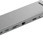 Sandberg USB-C Docking Station με HDMI 4K PD Ethernet και συνδεση 2 Οθονών Ασημί (136-31)