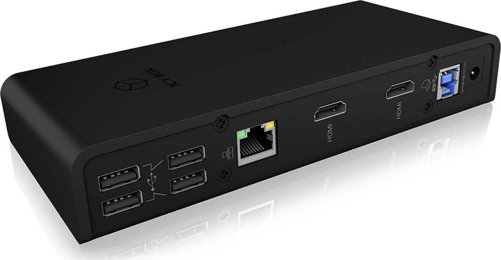 Icy Box USB-C / USB-A Docking Station με HDMI Ethernet και σύνδεση 2 Οθονών Μαύρο (IB-DK2251AC) - Image 1