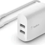 Belkin Φορτιστής με 2 Θύρες USB-A και Καλώδιο Lightning 24W Λευκός (Boost Charge)