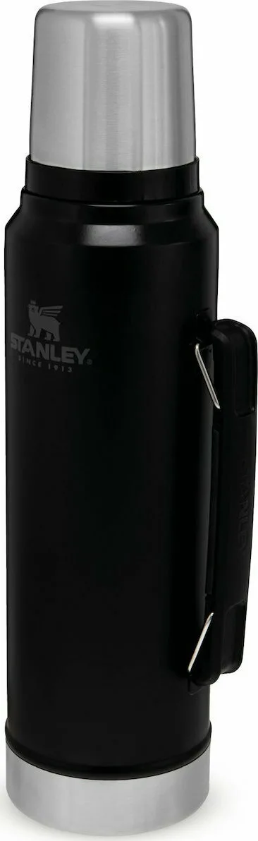 20211105100808_stanley_classic_legendary_bottle_matte_black_1lt Stanley Classic Legendary Μπουκάλι Θερμός Ανοξείδωτο BPA Free 1lt Μαύρο με Καπάκι-Κύπελλο και Λαβή 10-08266-002 - Image 1