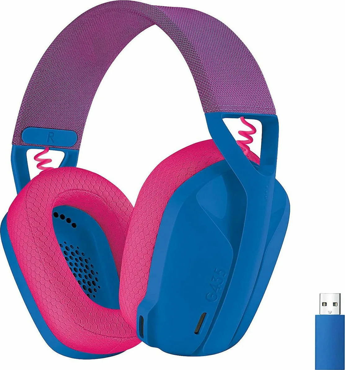 20211105110405_logitech_g435_lightspeed_asyrmato_gaming_headset_bluetooth_usb_mple_fouxia Logitech G435 Lightspeed Ασύρματο Over Ear Gaming Headset με σύνδεση Bluetooth / USB Μπλε/Φούξια - Image 1