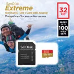 Sandisk Extreme Action microSDHC 32GB Class 10 U3 V30 A1 UHS-I με αντάπτορα