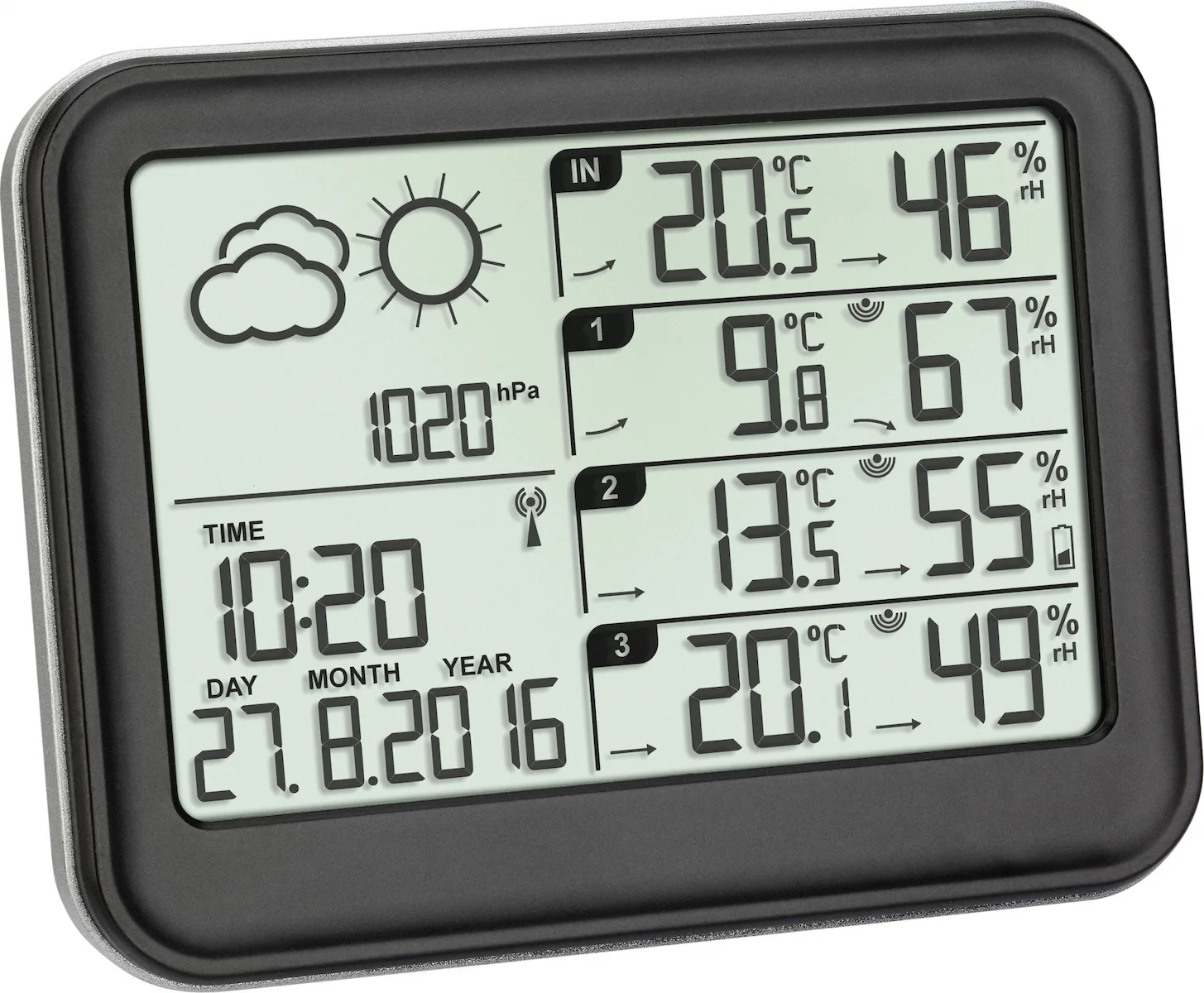 20211111114420_tfa_asyrmatos_meteorologikos_stathmos_view_radio_weather_station_35_1142_01 TFA View 35.1142.01 Ασύρματος Μετεωρολογικός Σταθμός Ψηφιακός Επίτοιχος / Επιτραπέζιος Μαύρος - Image 1