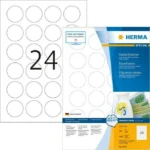 Herma 2400 Αυτοκόλλητες Ετικέτες Α4 Στρογγυλές 4476 40mm