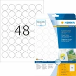 Herma 1200 Αυτοκόλλητες Ετικέτες Α4 Στρογγυλές 4387 30mm