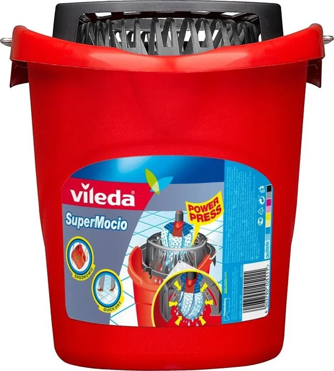 20211114183041_2ac4bce7 Vileda Κουβάς με Στίφτη Πλαστικός SuperMocio Χωρητικότητας 10lt Κόκκινος - Image 1