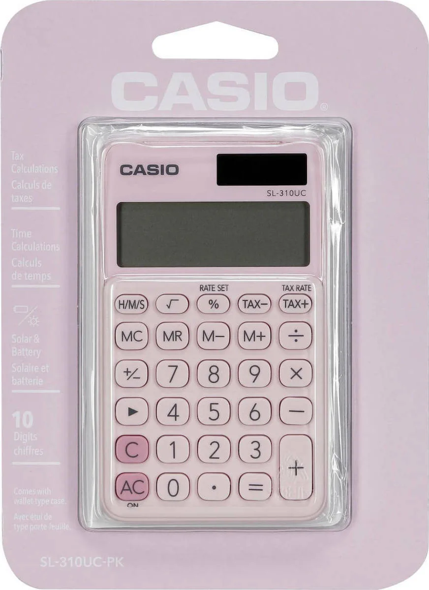 20211115112013_e705dde0 Casio SL-310UC Αριθμομηχανή Λογιστική Τσέπης 10 Ψηφίων σε Ροζ Χρώμα SL-310UC-PK - Image 1