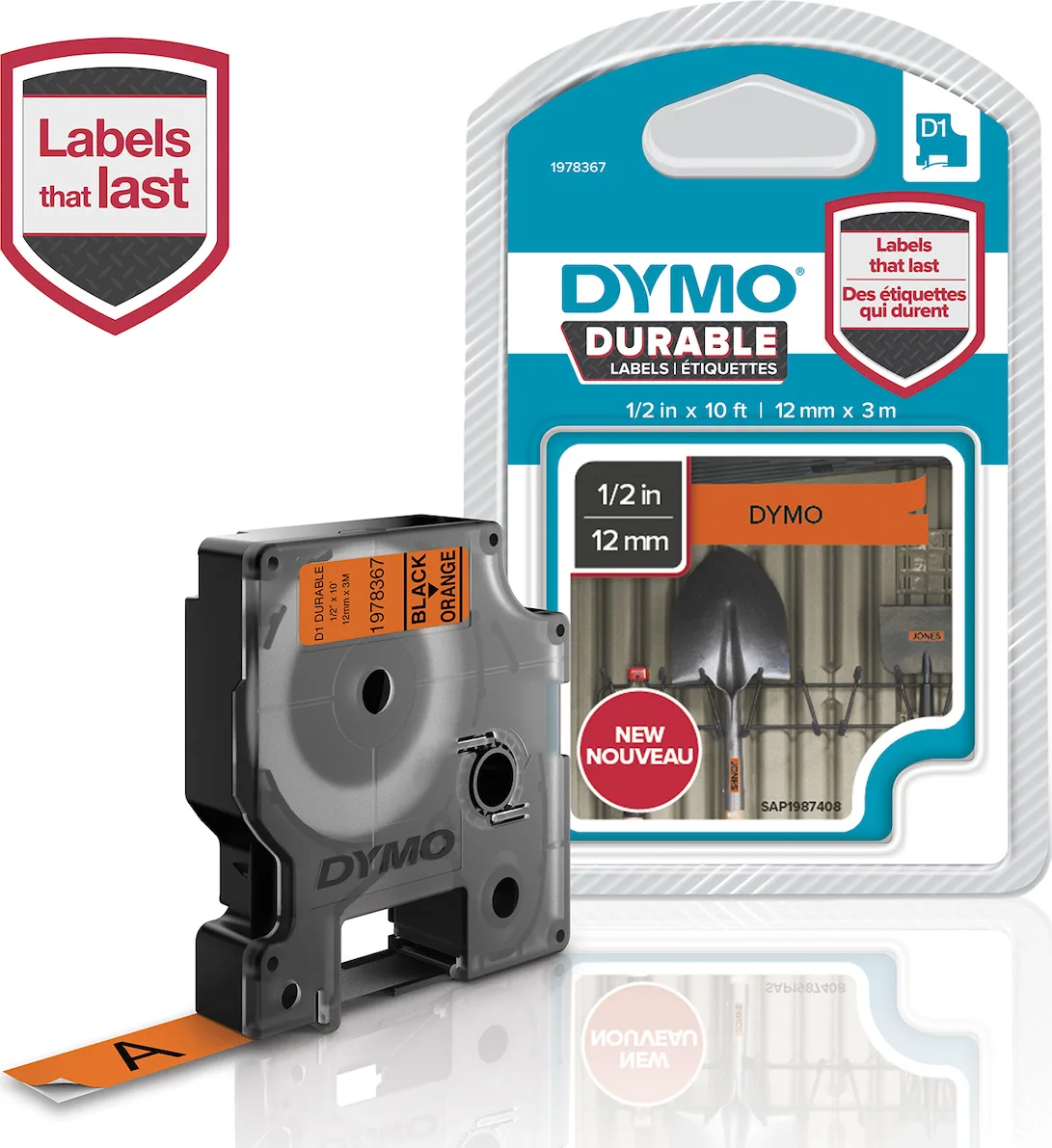 20211115112257_dymo_tainia_etiketografou_3m_x_12mm_1978367_portokali Dymo Ταινία Ετικετογράφου 3m x 12mm σε Πορτοκαλί Χρώμα 1978367 - Image 1