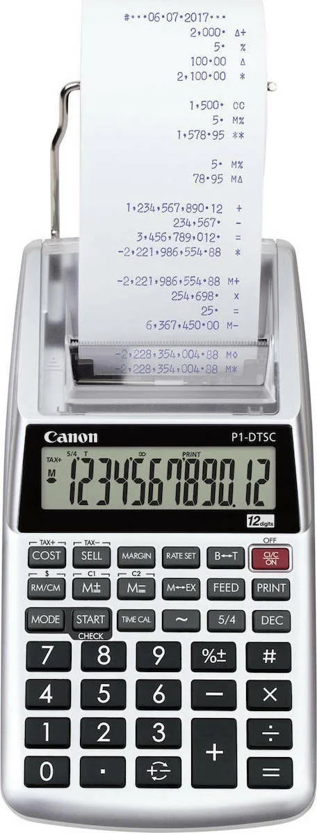 Canon P1-DTSC Αριθμομηχανή Χαρτοταινίας 12 Ψηφίων σε Ασημί Χρώμα 2304C001 - Image 1
