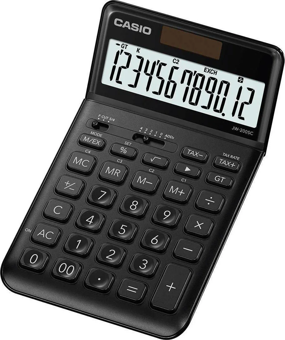 Casio JW-200SC Αριθμομηχανή Λογιστική 12 Ψηφίων σε Μαύρο Χρώμα JW-200SC-BK - Image 1