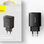 Baseus Φορτιστής Χωρίς Καλώδιο με 2 Θύρες USB-A και Θύρα USB-C 30W Power Delivery Μαύρος (Compact 2U+C)