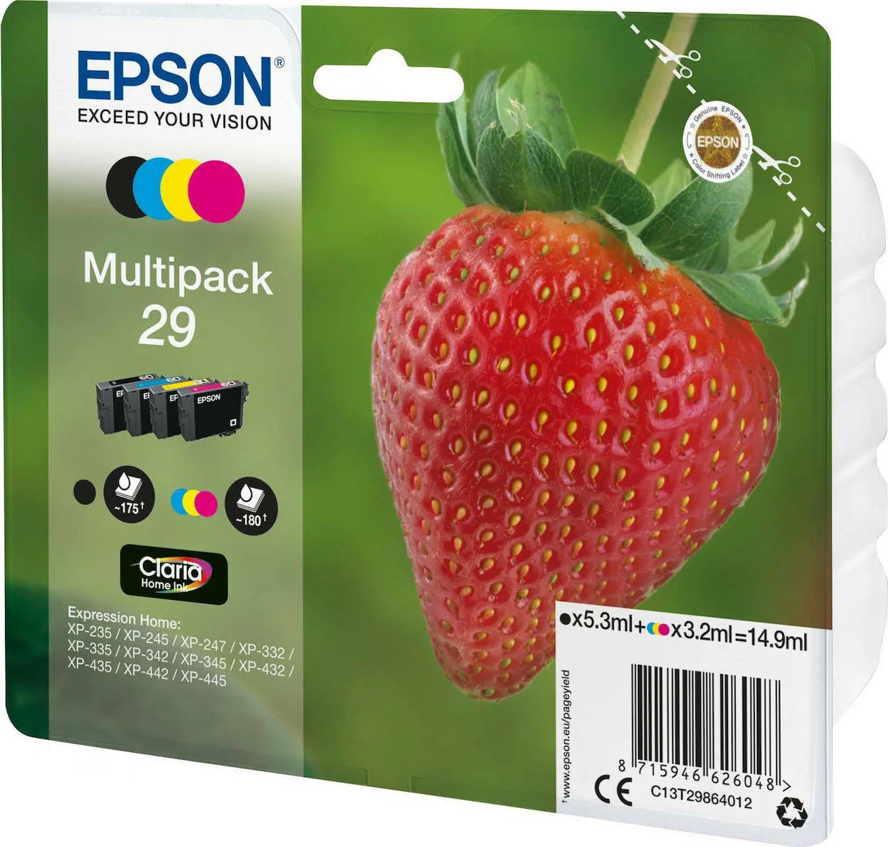 20211118160741_epson_29_multipack_c13t298640 Epson 29 Γνήσιο Πακέτο 4 Μελανιών Εκτυπωτή InkJet Κίτρινο / Κυανό / Ματζέντα / Μαύρο (C13T29864010 C13T29864012) - Image 1