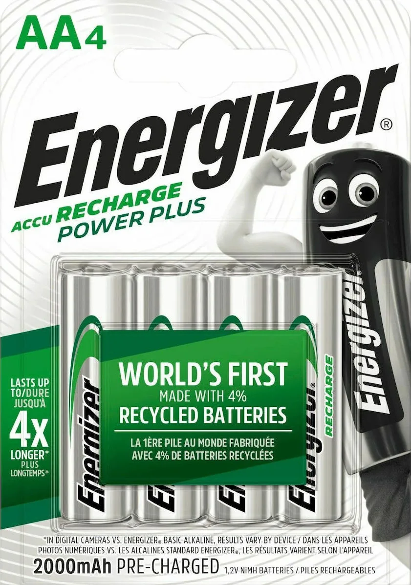 Energizer Power Plus Επαναφορτιζόμενες Μπαταρίες AA Ni-MH 2000mAh 1.2V 4τμχ - Image 1