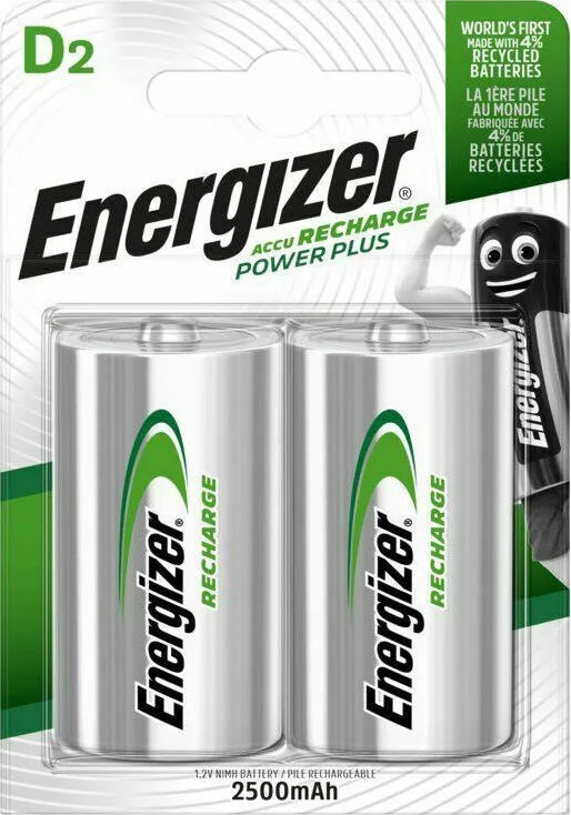Energizer Power Plus Επαναφορτιζόμενες Μπαταρίες D Ni-MH 2500mAh 1.2V 2τμχ - Image 1