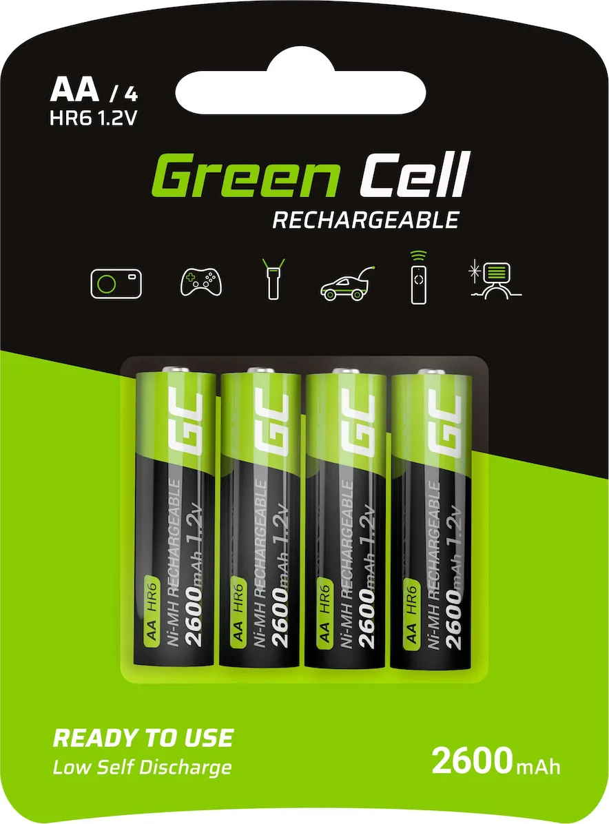 20211122153956_green_cell_epanafortizomenes_mpataries_aa_ni_mh_2600mah_1_2v_4tmch Green Cell Επαναφορτιζόμενες Μπαταρίες AA Ni-MH 2600mAh 1.2V 4τμχ - Image 1