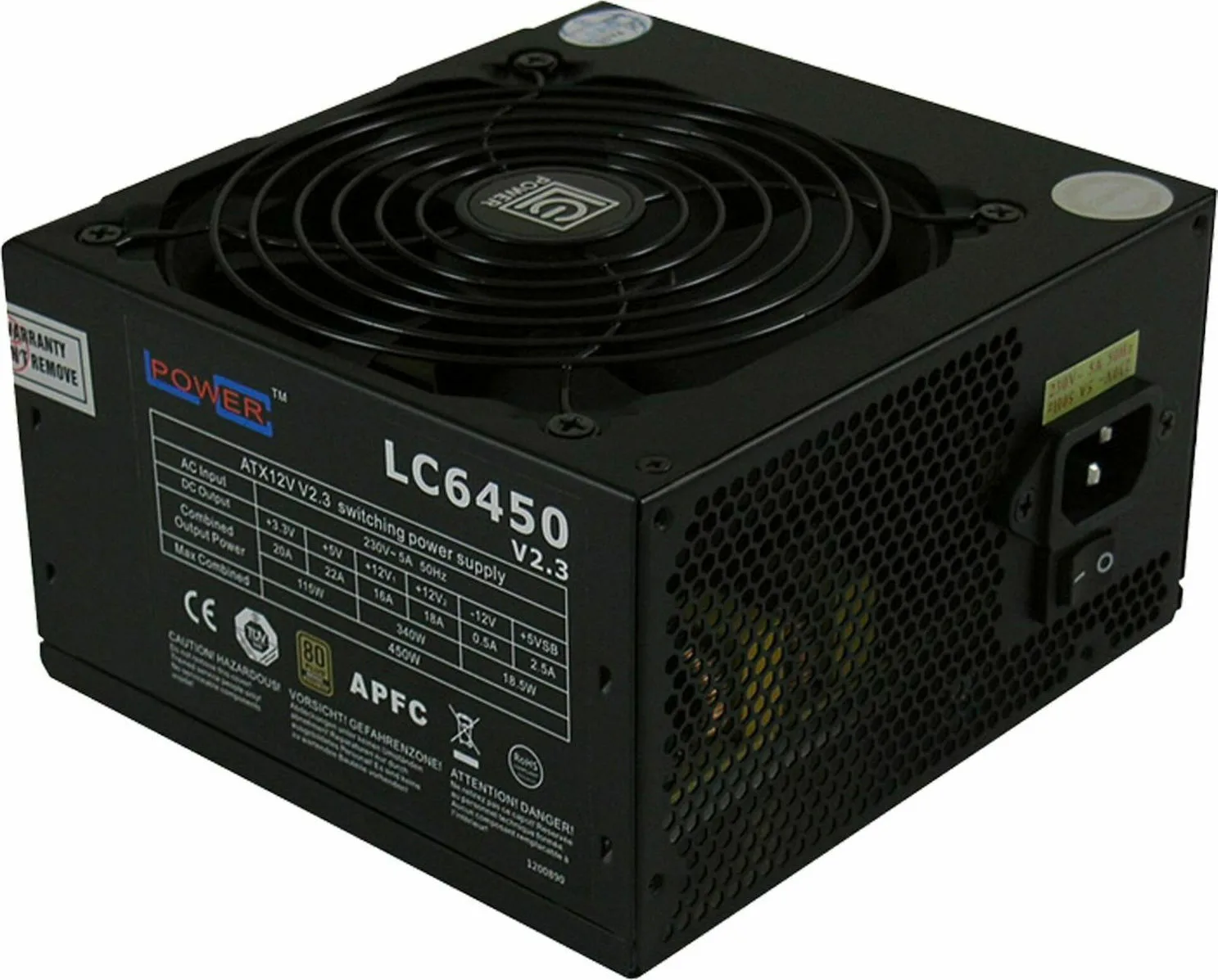 20211122165628_lc_power_lc6450_v2_3_450w_full_wired_80_plus_bronze LC-Power LC6450 rev. 2.3 450W Μαύρο Τροφοδοτικό Υπολογιστή Full Wired 80 Plus Bronze - Image 1