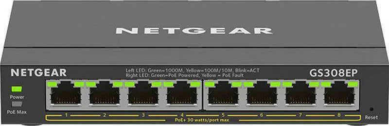 NetGear GS308EP Unmanaged L2 PoE+ Switch με 8 Θύρες Gigabit (1Gbps) Ethernet - Image 1