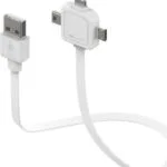 Allocacoc USB to Lightning/micro USB/mini USB Cable Λευκο 0.75m (9002/UC80CN)