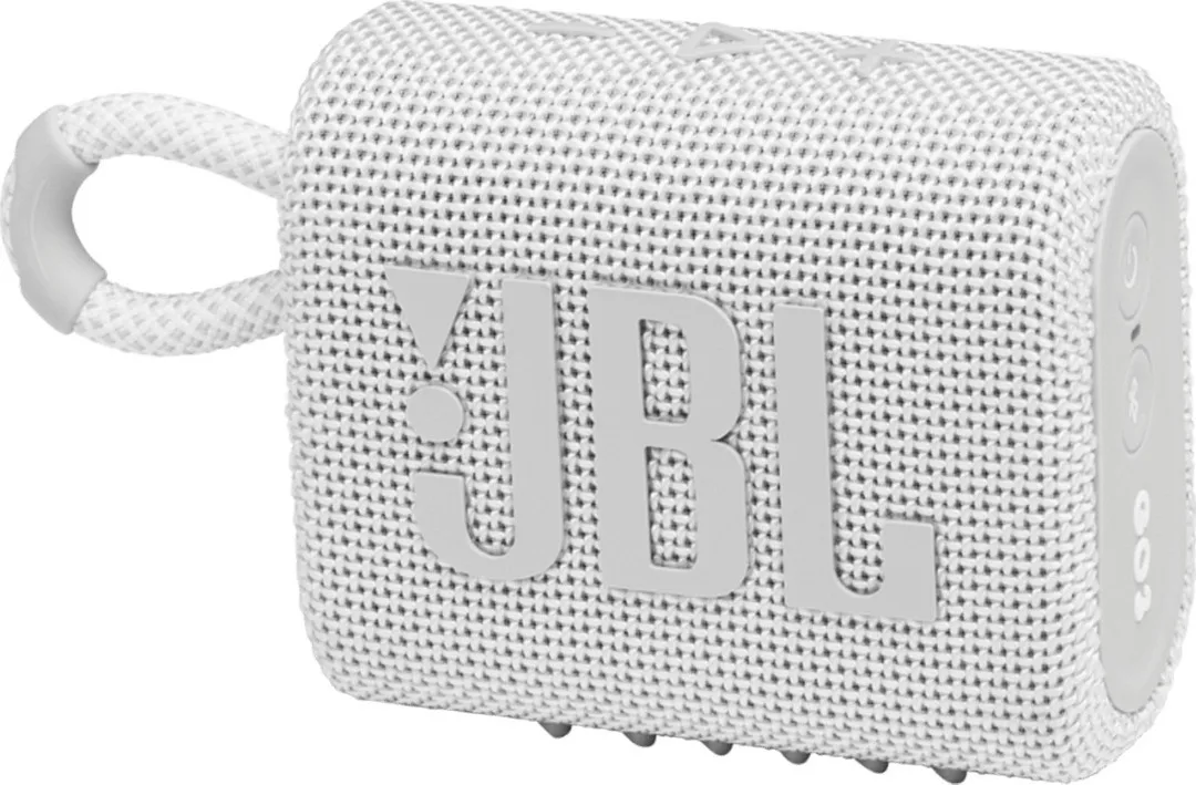 20211124161057_jbl_go_3_adiavrocho_icheio_bluetooth_4_2w_me_5_ores_leitourgias_white JBL Go 3 Αδιάβροχο Ηχείο Bluetooth 4.2W με Διάρκεια Μπαταρίας έως 5 ώρες Λευκό - Image 1