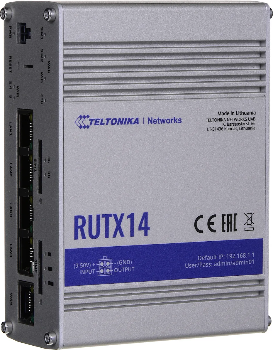 Teltonika RUTX14 Ασύρματο 4G Router Wi‑Fi 5 με 4 Θύρες Gigabit - Image 1