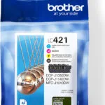 Brother LC421 Γνήσιο Πακέτο 4 Μελανιών Εκτυπωτή InkJet Κίτρινο / Κυανό / Ματζέντα / Μαύρο (LC-421VAL)