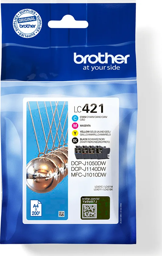 20211201134859_brother_lc421_melani_ektypoti_inkjet_pollaplo_color_lc421val Brother LC421 Γνήσιο Πακέτο 4 Μελανιών Εκτυπωτή InkJet Κίτρινο / Κυανό / Ματζέντα / Μαύρο (LC-421VAL) - Image 1