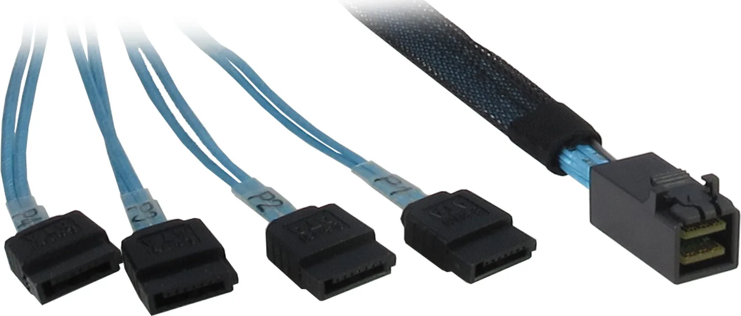 Inter-Tech Mini SAS - 7-Pin SATA III Cable 50cm Μαύρο (88885003) - Image 1