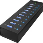 Icy Box USB 3.0 Hub 10 Θυρών με σύνδεση USB-A & Θύρα Φόρτισης και Εξωτερική Παροχή Ρεύματος (IB-AC6110)