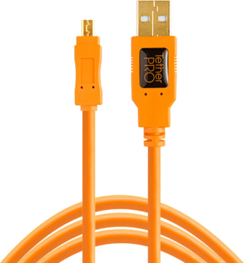 Tether Tools USB 2.0 Cable USB-A male - mini USB-B male 4.6m (CU8015-ORG) - Image 1