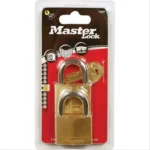 Master Lock 150T Μπρούτζινο Λουκέτο Πέταλο με Κλειδί 50mm 2τμχ 150500112