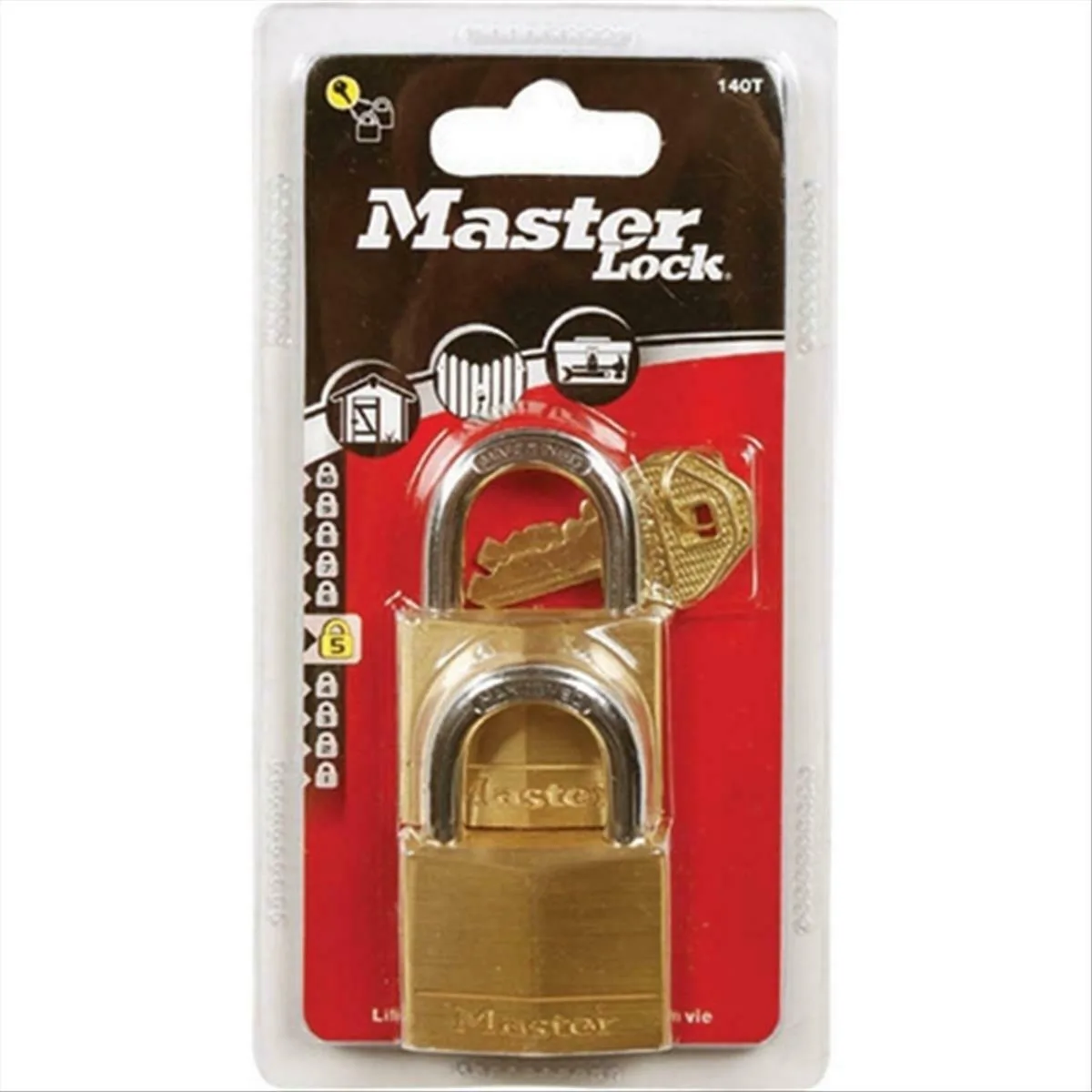 20211209134745_master_lock_150t_louketo_petalo_me_kleidi_2tmch Master Lock 150T Μπρούτζινο Λουκέτο Πέταλο με Κλειδί 50mm 2τμχ 150500112 - Image 1