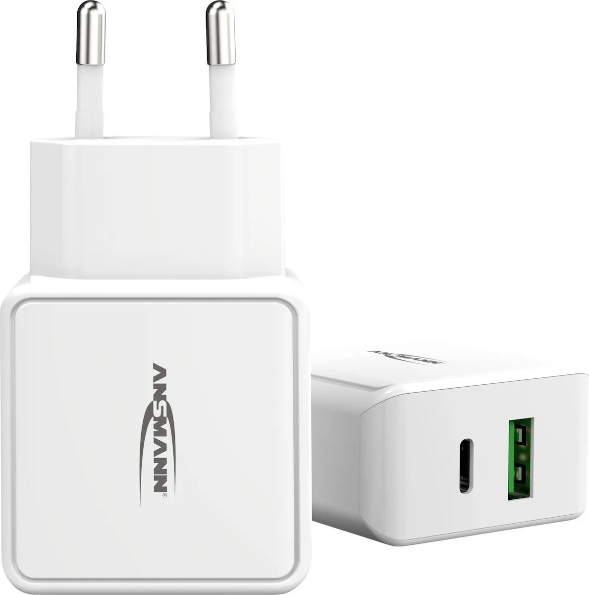 Ansmann Φορτιστής Χωρίς Καλώδιο με Θύρα USB-A και Θύρα USB-C Λευκός (HC218PD) - Image 1