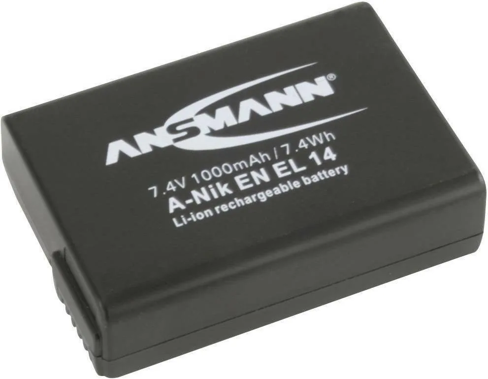 20211222130526_ansmann_mpataria_fotografikis_michanis_a_nik_en_el_14_1000mah_symvati_me_nikon Ansmann Μπαταρία Φωτογραφικής Μηχανής A-Nik EN EL 14 1400-0042 Ιόντων-Λιθίου (Li-ion) 1000mAh Συμβατή με Nikon - Image 1
