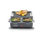 Severin Επιτραπέζια Ηλεκτρική Ψησταριά Raclette Αυλακωτής Πλάκας 600W με Καπάκι και Ρυθμιζόμενο Θερμοστάτη RG 2370