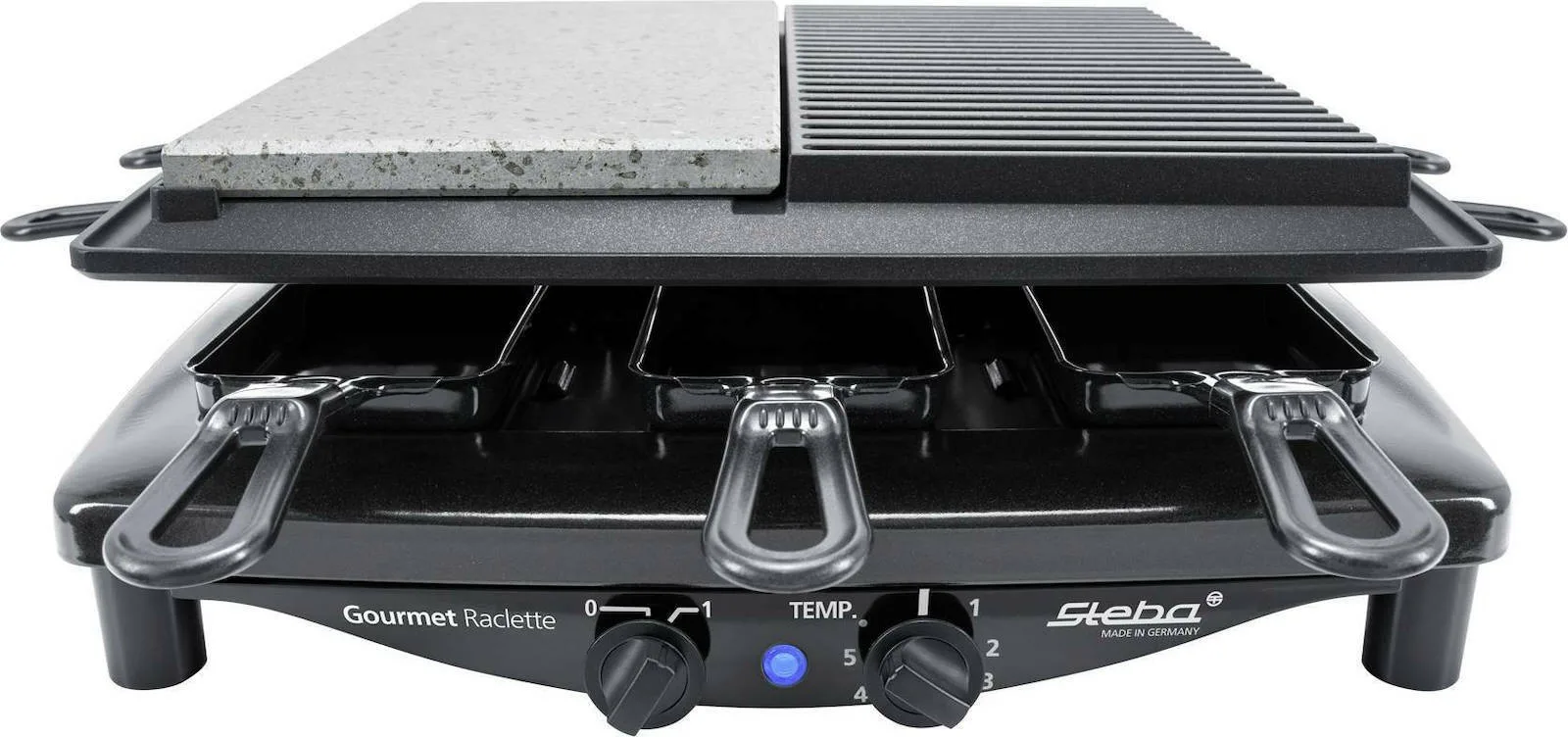 20220104170243_steba_rc_4_plus_ilektriki_psistaria_raclette_1450w_me_rythmizomeno_thermostati Steba RC 4 Plus Επιτραπέζια Ηλεκτρική Ψησταριά Raclette Λείας και Αυλακωτής Πλάκας 1450W με Ρυθμιζόμενο Θερμοστάτη 39x37εκ. 62.14.00 - Image 1