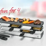 Rommelsbacher Fun For Four RC 800 Επιτραπέζια Ηλεκτρική Ψησταριά Raclette Αλουμινίου Λείας Πλάκας 795W