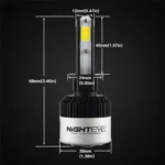 NovSight Λάμπες Αυτοκινήτου & Μοτοσυκλέτας H1 LED 6500K Ψυχρό Λευκό 9-32V 72W 2τμχ A315-S2-H1