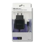 Qoltec Φορτιστής με Ενσωματωμένο Καλώδιο USB-C 12W Μαύρος (50197)