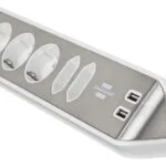 Brennenstuhl Πολύπριζο 6 Θέσεων με 2 USB-A και Καλώδιο 2m Ασημί 1153590620