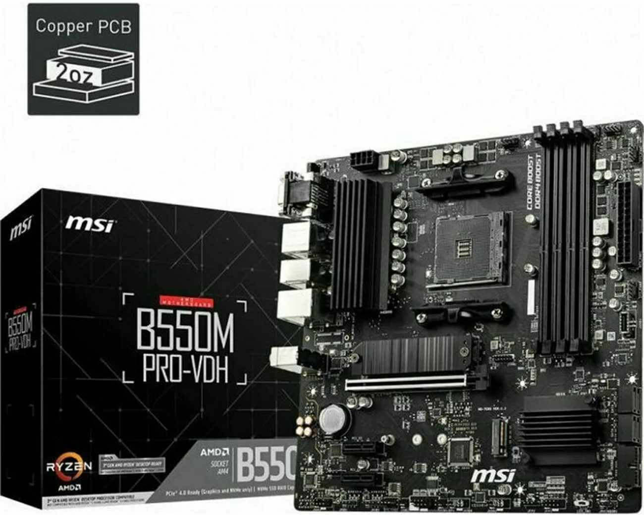 MSI B550M Pro-VDH Motherboard Micro ATX με AMD AM4 Socket 7C95-017R - Image 1