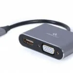 Cablexpert Μετατροπέας USB-C male σε HDMI / VGA female Γκρι 1τμχ A-USB3C-HDMIVGA-01