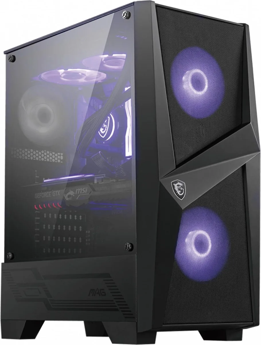20220124145322_msi_mag_forge_100m_gaming_midi_tower_kouti_ypologisti_me_plaino_parathyro_kai_rgb_fotismo_mayro MSI MAG Forge 100M Gaming Midi Tower Κουτί Υπολογιστή με Πλαϊνό Παράθυρο και RGB Φωτισμό Μαύρο - Image 1