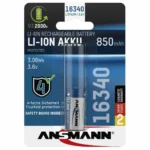 Ansmann Akku Επαναφορτιζόμενη Μπαταρία 16340 Li-ion 850mAh 3.6V 1τμχ 1300-0017